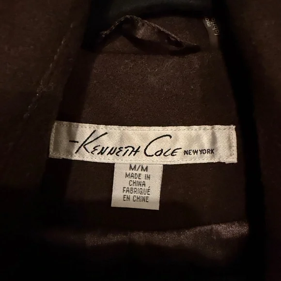 Kenneth Cole Dark Brown Wool Coat - Picture 3 of 6